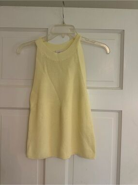 Aritzia Pale Yellow Knit Halter Tank